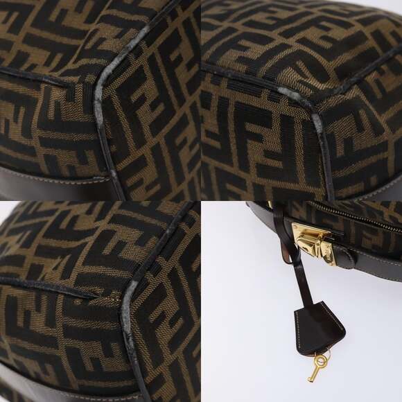 FENDI Zucca Canvas Hand Bag Black Brown - Picture 10 of 13